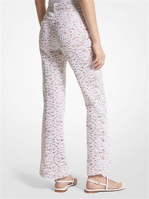 michael kors cropped flare pants jade|Floral Corded Lace Cropped Flare Jeans .